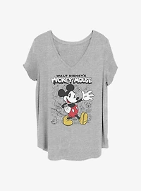 Disney Mickey Mouse Sketchbook Girls T-Shirt Plus Size