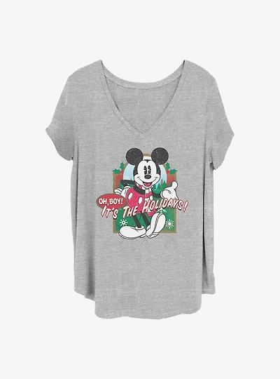 Disney Mickey Mouse Vintage Holiday Girls T-Shirt Plus