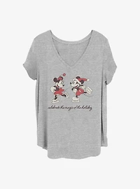 Disney Mickey Mouse & Minnie Vintage Holiday Skaters Girls T-Shirt Plus