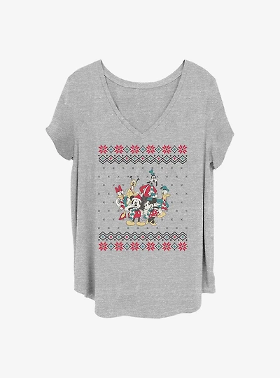 Disney Mickey Mouse Mickey And Friends Christmas Girls T-Shirt Plus Size
