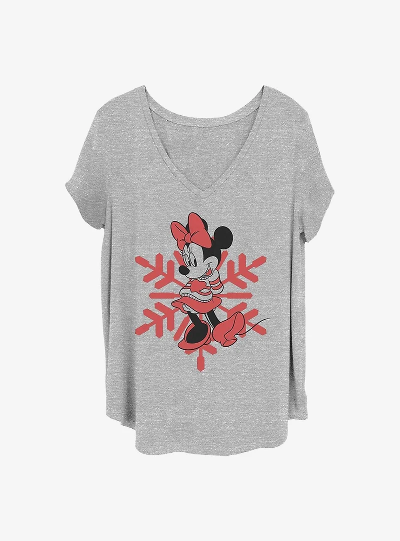 Disney Minnie Mouse Snowflake Girls T-Shirt Plus
