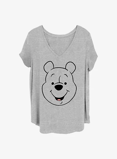 Disney Winnie The Pooh Big Face Girls T-Shirt Plus Size