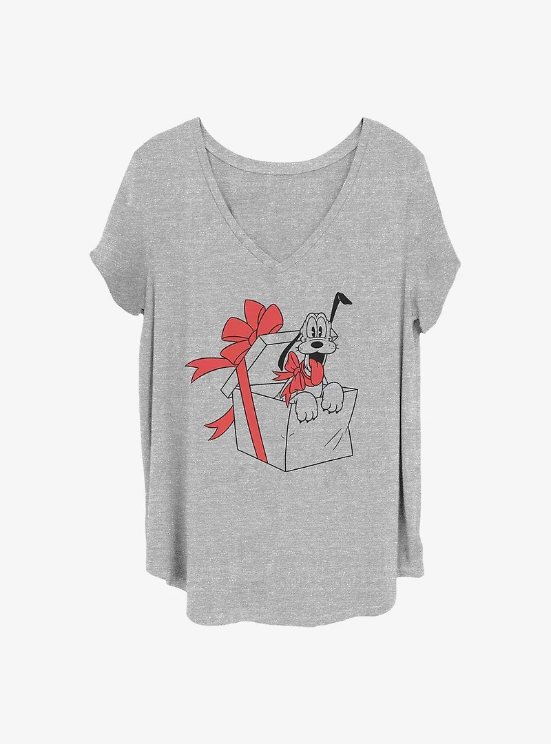 Disney Pluto Present Girls T-Shirt Plus Size