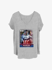 Marvel The Falcon and the Winter Soldier Falcon's News Girls T-Shirt Plus Size