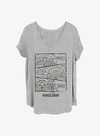 Star Wars The Mandalorian Child Doodle Panels Girls T-Shirt Plus