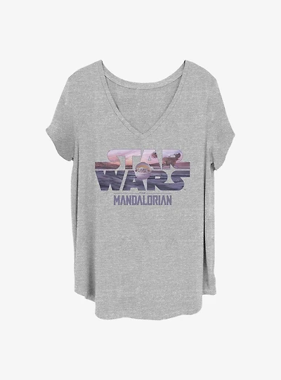Star Wars The Mandalorian Child Logo Fill Girls T-Shirt Plus Size