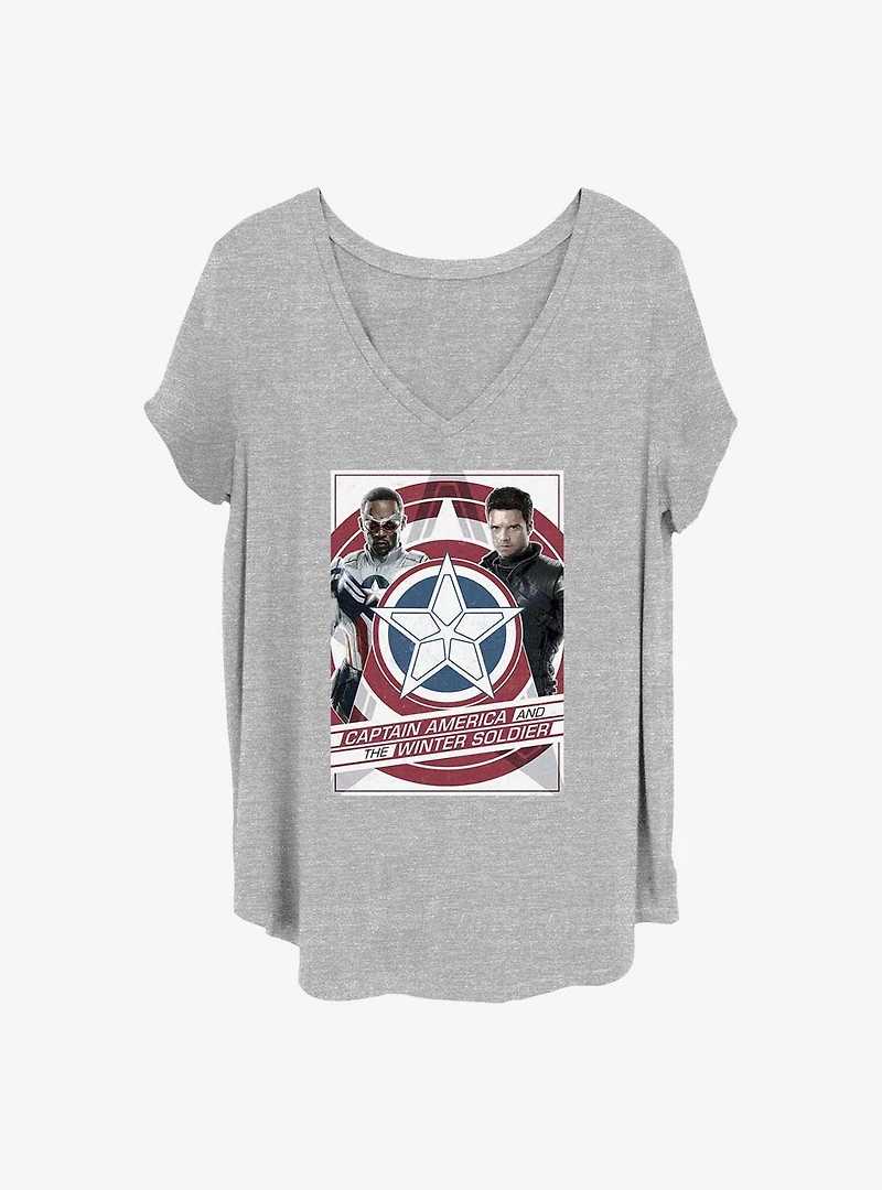 Marvel The Falcon and the Winter Soldier Shield Poster Girls T-Shirt Plus Size
