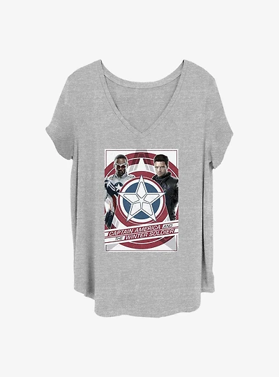 Marvel The Falcon and the Winter Soldier Shield Poster Girls T-Shirt Plus Size