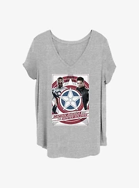 Marvel The Falcon and the Winter Soldier Shield Poster Girls T-Shirt Plus Size