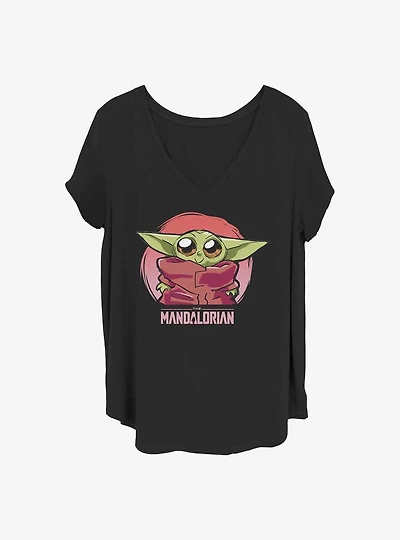 Star Wars The Mandalorian Cute Baby Heart Girls T-Shirt Plus