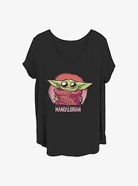 Star Wars The Mandalorian Cute Baby Heart Girls T-Shirt Plus