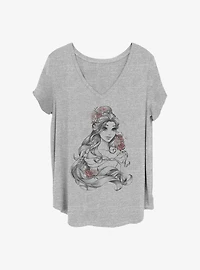 Disney Beauty and the Beast Flower Girls T-Shirt Plus