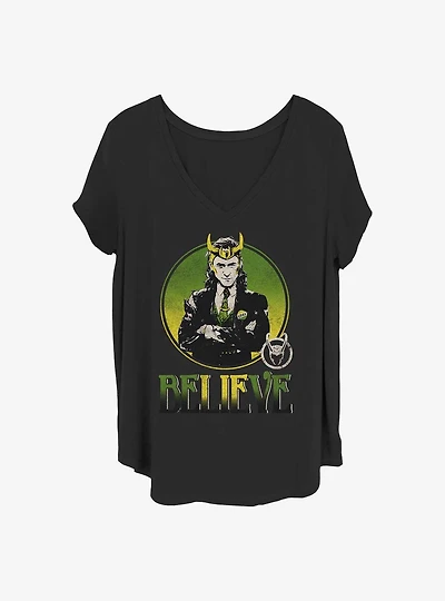 Marvel Loki Believe Girls T-Shirt Plus