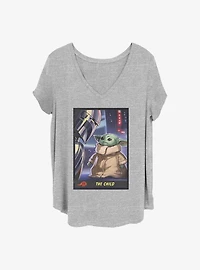 Star Wars The Mandalorian Little Trading Card Girls T-Shirt Plus Size