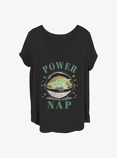 Star Wars The Mandalorian Power Nap Girls T-Shirt Plus Size