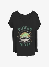 Star Wars The Mandalorian Power Nap Girls T-Shirt Plus Size