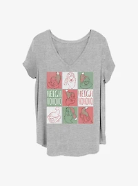 Disney Princesses Santa Squares Girls T-Shirt Plus