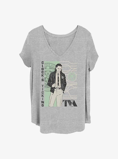 Marvel Loki Clocks Ticking Girls T-Shirt Plus Size