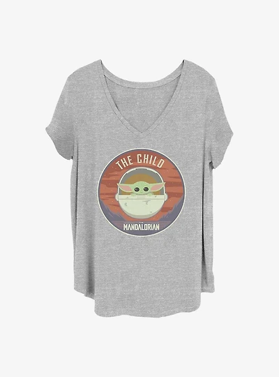 Star Wars The Mandalorian The Child Bassinet Badge Girls T-Shirt Plus Size