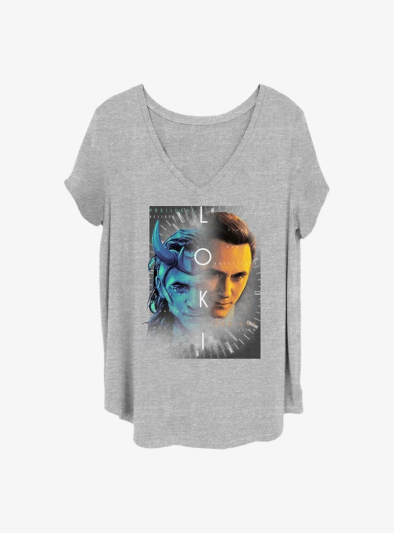 Marvel Loki Dual Self Girls T-Shirt Plus