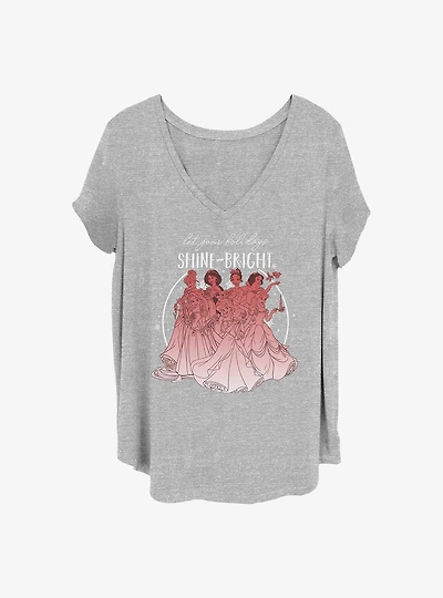 Disney Princesses Shine Bright Holidays Girls T-Shirt Plus Size