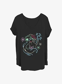 Disney The Little Mermaid Ariel Lights Girls T-Shirt Plus
