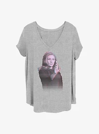 Marvel WandaVision Wanda Video Glitch Overlay Girls T-Shirt Plus Size