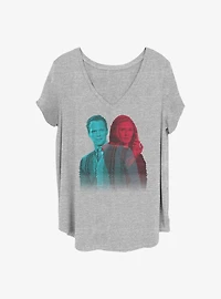 Marvel WandaVision Glitchy Overlay Girls T-Shirt Plus Size