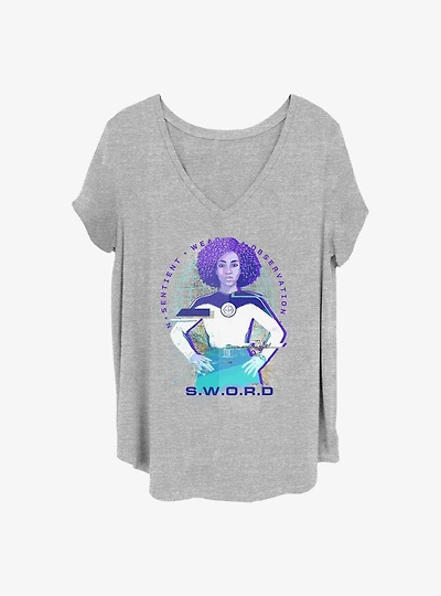 Marvel WandaVision Sword Glitch Girls T-Shirt Plus Size
