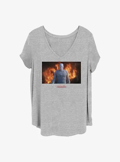 Marvel WandaVision White Vision Flames Girls T-Shirt Plus