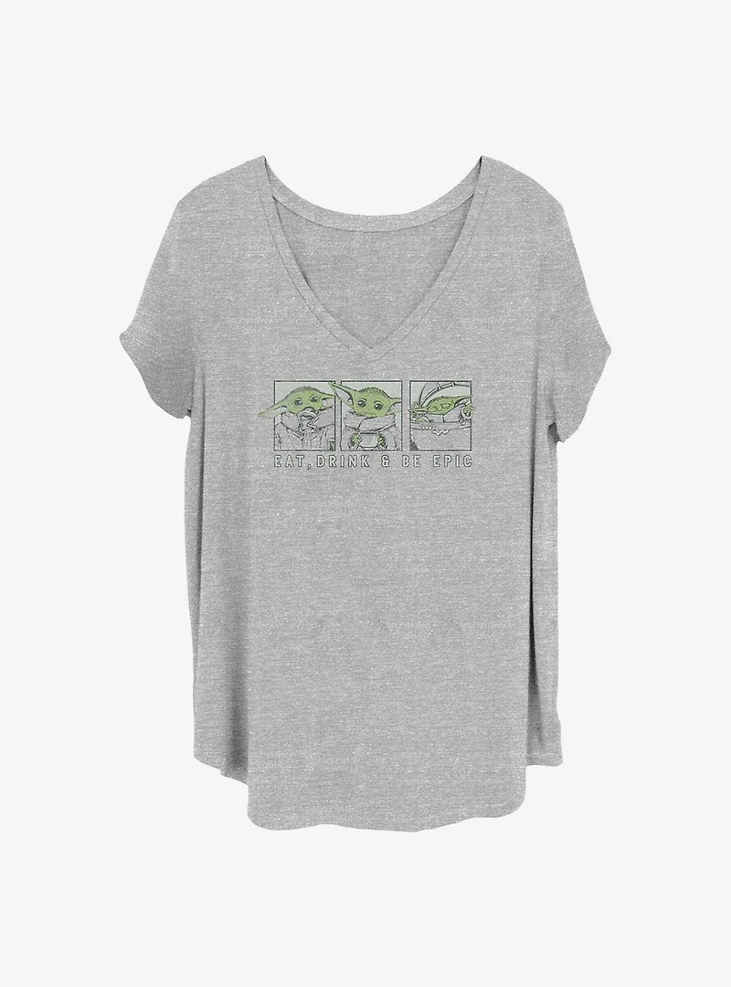 Star Wars The Mandalorian Eat Drink Epic Girls T-Shirt Plus