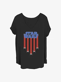 Star Wars Star Banner Girls T-Shirt Plus Size