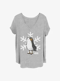 Star Wars: The Last Jedi Porg Snowflake Girls T-Shirt Plus Size