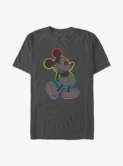 Disney Mickey Mouse Mickey Rainbow Outline Pride T-Shirt