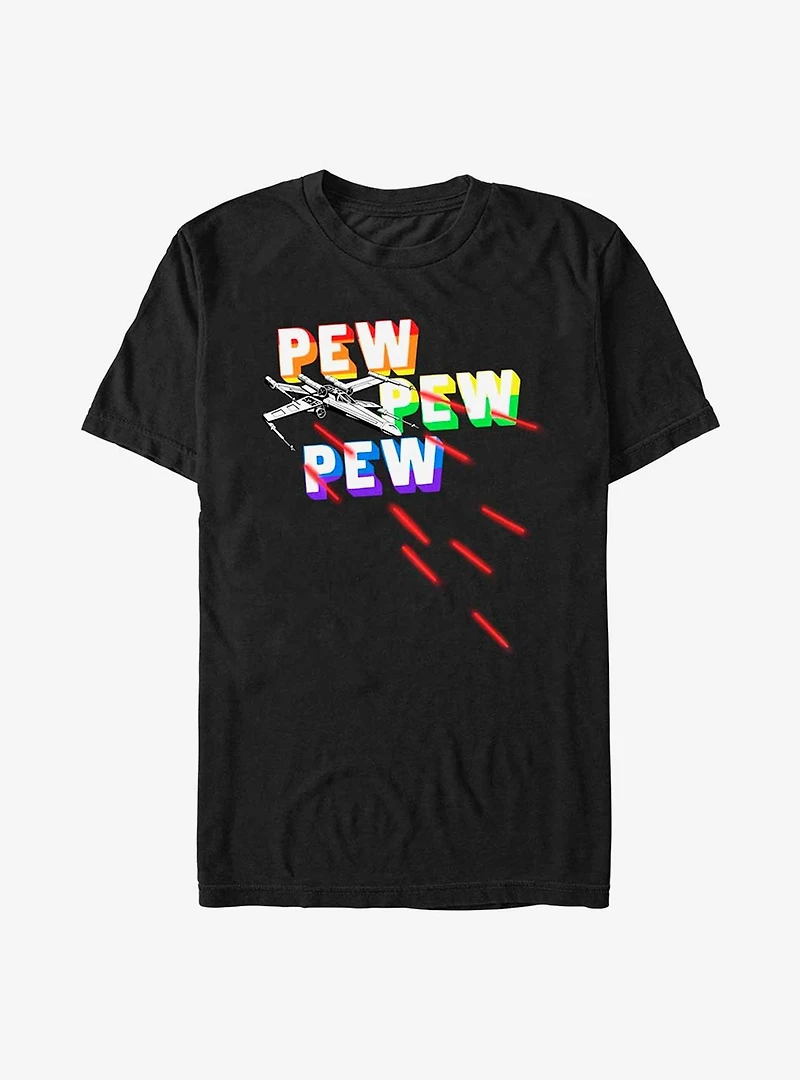Star Wars Pew Pew Rainbows Pride T-Shirt