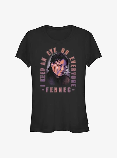 Star Wars The Book of Boba Fett Fennec Smirk Girls T-Shirt