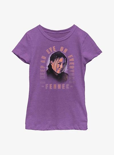 Star Wars The Book Of Boba Fett Fennec Smirk Youth Girls T-Shirt