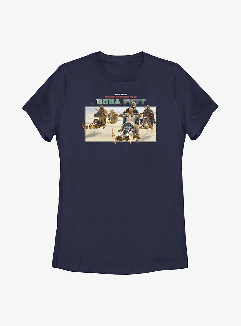 Star Wars The Book Of Boba Fett Speeder Bike Pursuit Womens T-Shirt