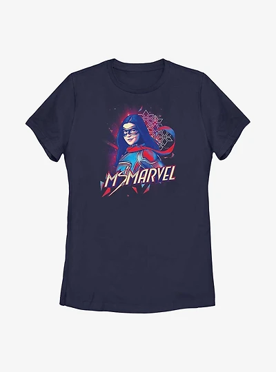 Marvel Ms. Red Blue Portrait Womens T-Shirt