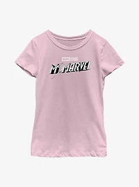 Marvel Ms. Black And White Youth Girls T-Shirt