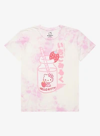 Hello Kitty Strawberry Milk Tie-Dye Girls T-Shirt Plus Size
