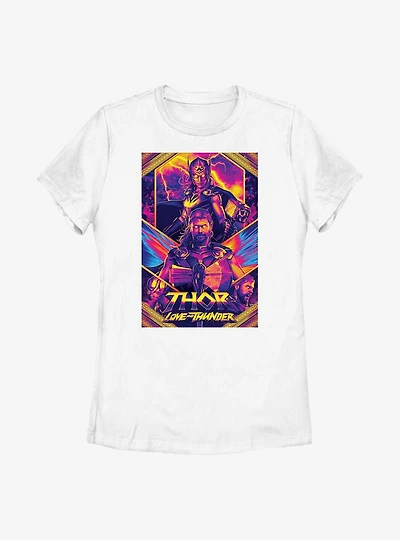 Marvel Thor: Love And Thunder Neon Poster Womens T-Shirt