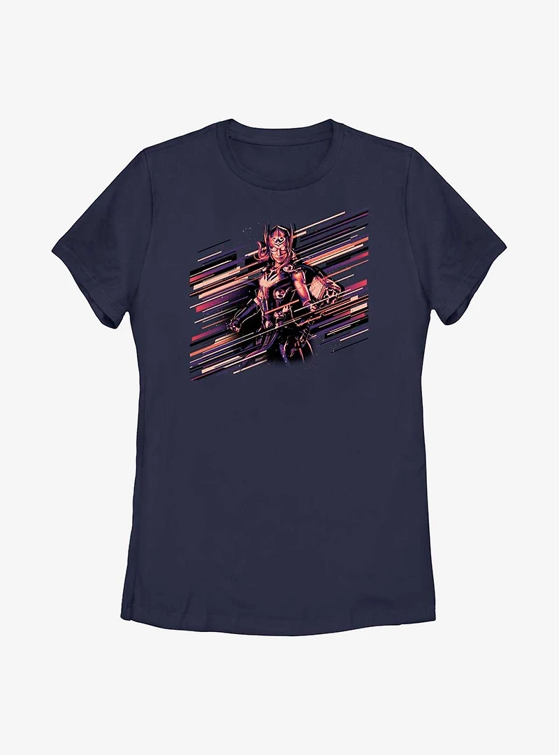 Marvel Thor: Love And Thunder Stripes Mighty Thor Womens T-Shirt