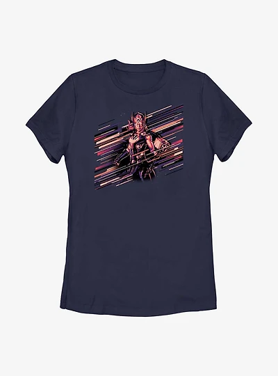 Marvel Thor: Love And Thunder Stripes Mighty Thor Womens T-Shirt