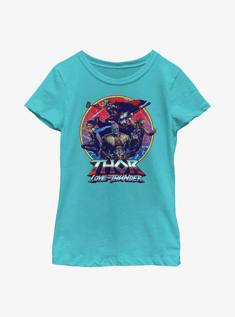 Marvel Thor: Love And Thunder Group Emblem Youth Girls T-Shirt