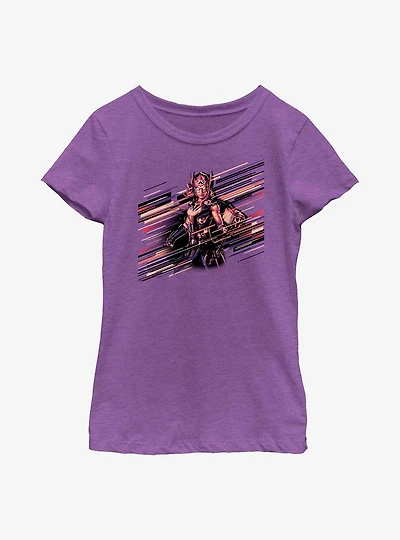 Marvel Thor: Love And Thunder Stripes Mighty Thor Youth Girls T-Shirt