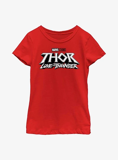 Marvel Thor: Love And Thunder White Logo Youth Girls T-Shirt