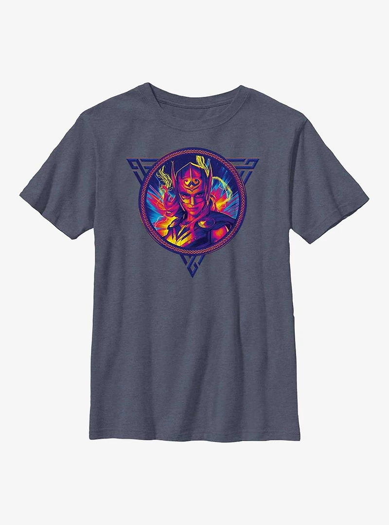 Marvel Thor: Love And Thunder Mighty Thor Portrait Badge Youth T-Shirt