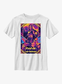 Marvel Thor: Love And Thunder Neon Poster Youth T-Shirt