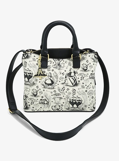 Loungefly Alice in Wonderland Line Art Allover Print Handbag - BoxLunch Exclusive
